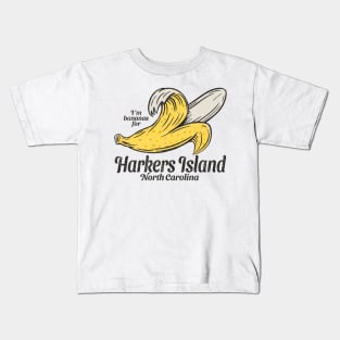 Harkers Island, NC Summertime Vacationing Going Bananas Kids T-Shirt